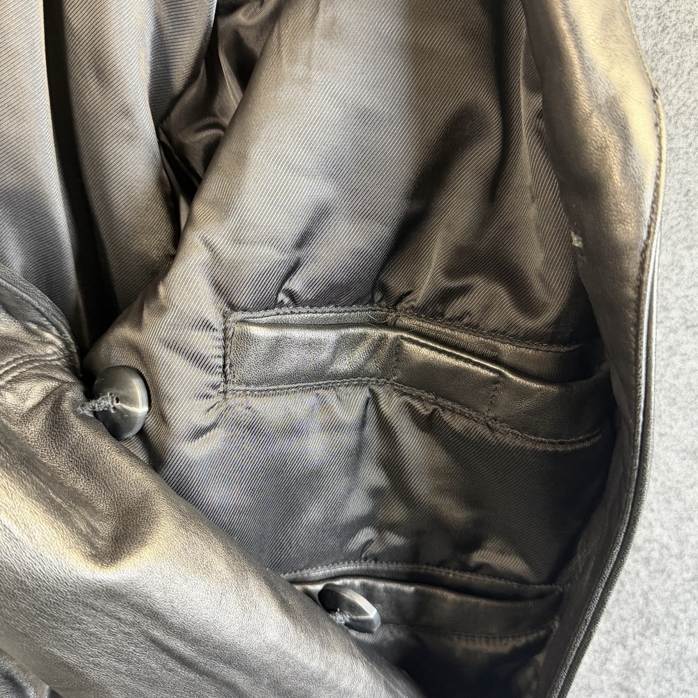 Brandon Thomas Genuine Lambskin Leather Jacket Mens XL Black Soft Button Coat - Picture 11 of 13